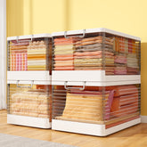 Snhomee Stackable Storage Bins, Collapsible Storage Bins on Wheels, Clear Storage Bins with lids