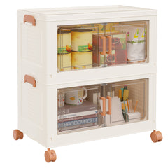 Plastic Storage Bins with Lids, Clear Storage Bins on Wheels,Stackable Storage Box Closet Organizer