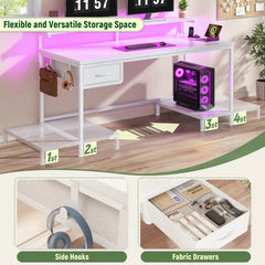 Snhomee All-in-One Gaming Desk-100-White