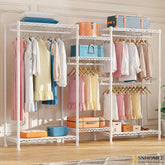 Clothing Racks for Hanging Clothes, Heavy Duty Clothes Rack Load 725LBS, Adjustable Metal Wardrobe Closet, White-Clothing & Closet Storage-snhomee