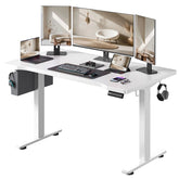 Snhomee 56" Electric Standing Desk with LED & Memory Control, Adjusatble Desk for Bedroom Office