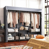 Snhomee Clothing Rack with Cover 800LBS Heavy Duty Clothes Rack Freestanding Closet for Bedroom-Home Storage > Clothes Rack-snhomee