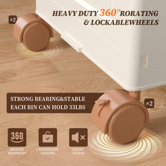 Plastic Storage Bins with Lids, Clear Storage Bins on Wheels,Stackable Storage Box Closet Organizer