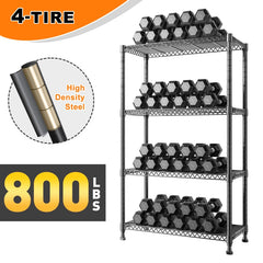 Snhomee Adjustable Metal Wire Shelving Unit, Multipurpose Storage Shelves for Kitchen Pantry Dorm Patio Backyard Indoor & Outdoor