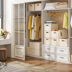 Snhomee Stackable Plastic Storage Bins with Lids – Opaque Design, Hidden Lid Compartment, Foldable & Space-Saving Closet Organizer