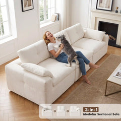 Snhomee Cloud Sectional Couch With Pillow, Comfy Modular Sectional Sofa For Living Room,No Assembly Required