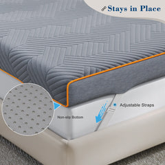 Snhomee 4"/3" Cooling Gel Memory Foam Mattress Topper – Pressure Relief for College Dorm & Home Use, CertiPUR-US & OEKO-TEX Certified