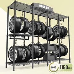 Snhomee 76"W x 77"H Heavy Duty Clothing Rack With Adjustable Shelves,1150LBS Closet Hanging Organization, Garment Rack For Bedroom