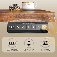 56x24 Electric Standing Gaming Desk with LED Lights, Adjustable Ergonomic Home Office Desk for Bedroom