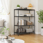 Snhomee 4-Tier Adjustable Black Steel Wire Shelving Unit, Multipurpose Metal Storage Organizer Rack, 35.6"W×16"D×54"H for Garage, Laundry, Bathroom, Kitchen, Pantry & Closet