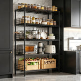 Snhomee 5-Tier Metal Shelving Unit with 771 lbs Capacity - Adjustable Storage Rack with Side Blockers & Hooks