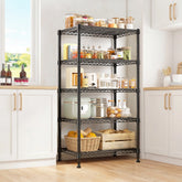 Snhomee Heavy Duty Wire Shelving Rack 5-Tier Metal Storage Shelves Adjustable Kitchen Laundry Room Shelving