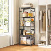 Snhomee 17"W Wire Shelving Unit, Rust-Resistant Metal Storage Rack with Leveling Feet, Sturdy Organizer Shelves for Kitchen Pantry, Bathroom, Laundry Room & Closet