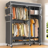 Snhomee 78.7"H Clothing Rack with Cover,Rolling Garment Rack for Bedroom,Portable Closet with Wheels