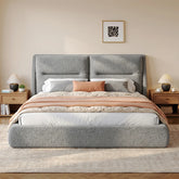 Snhomee Cloud Bed Frame with 12" Double-Layer Headboard,360° All-Cushioned Foam Soft Frame, Soft Bed Frame for Bedroom