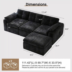 Snhomee Modular Couch With Pillow, Cloud Sofa Sectional For Living Room, No Assembly Required