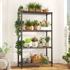 Snhomee Adjustable Metal Wire Shelving Unit, Multipurpose Storage Shelves for Kitchen Pantry Dorm Patio Backyard Indoor & Outdoor