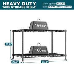 Snhomee 35.4"W Wire Storage Shelves,Height Adjustable Metal Shelving ,Heavy-Duty Storage Shelves,Suitable for Laundry Bathroom Kitchen