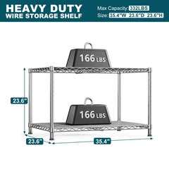 Snhomee 35.4"W Wire Storage Shelves,Height Adjustable Metal Shelving ,Heavy-Duty Storage Shelves,Suitable for Laundry Bathroom Kitchen