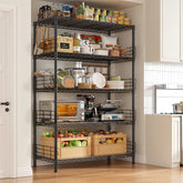 Snhomee 5-Tier Metal Shelving Unit with 771 lbs Capacity - Adjustable Storage Rack with Side Blockers & Hooks