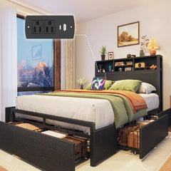 King SizeBedFramewithStorageDrawers