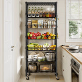 Snhomee heavy Duty 7-Tier Adjustable Wire Shelving Unit with Lockable Wheels, 72" H Metal Storage Rack for Pantry, Kitchen, Laundry & Garage