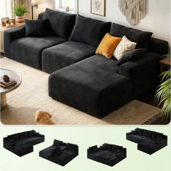 97" L-Shaped Modular Sectional Sofa with Deep Seat, Cloud Couch with Chaise, 6 Layouts Combination,Flexible Module Combination for Living Room, No Assembly
