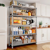 Snhomee 5 Tier Metal Shelving Storage Shelves, 5-Tier 1200LBS Adjustable Metal Shelves,Shelving Unit for Kitchen, Pantry, Laundry Room, Warehouse, Office
