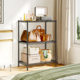 Snhomee 3-Shelf Metal Storage Shelves, 165 LBS Adjustable Wire Shelving, Small Shelving Units for Kitchen, Office, Living Room