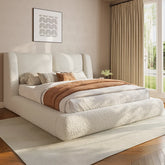 Snhomee Cloud Bed Frame with Headboard Protection, Upholstered Soft Bed Frame for Minimalist & Modern Bedroom