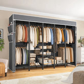 Snhomee 90.8"W 1200LBS Heavy Duty Clothing Rack with Cover,Freestanding Garment Rack,Wardrobe Closet for Bedroom, Commercial & Home Use