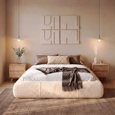 Snhomee Soft Bed Frames with Rounded Corners & Metal Slat Support, Easy Assembly Cloud Bed Frame for Bedroom