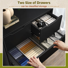 Solid_Wood_6-Drawer_Dresser_Black_Modern_Bedroom_Chest