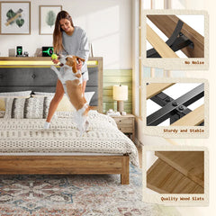 Solid wood slats with reinforced legs support up to 1000 lbs.