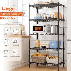 Snhomee Heavy Duty Wire Shelving Rack 5-Tier Metal Storage Shelves Adjustable Kitchen Laundry Room Shelving