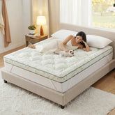 Snhomee Mattress Topper, Thick Design for Back Pain Relief, Bamboo Viscose Pillow Top, Cooling for Hot Sleepers, 1200GSM Down Fill