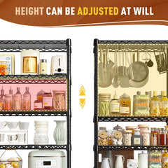 Snhomee 7 Tier Adjustable Heavy Duty Metal Wire Storage Shelving, 71’’H x 18’’W x 18’’D 1176 LBS Capacity Utility Rack for Garage Kitchen Pantry Commercial Storage
