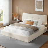 Snhomee Cloud Bed Frame with Adjustable Headboard,Upholstered Bed Frame ,Soft Low-Profile Bed for Minimalist