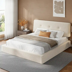 Snhomee Cloud Bed Frame with Adjustable Headboard,Upholstered Bed Frame ,Soft Low-Profile Bed for Minimalist