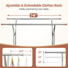 Adjustable width: 48.2–74inches;adjustable height: 59–69 inches