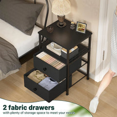 Snhomee 24 Inch Nightstand Set of 2 - Bedside Tables with Drawers, Modern Bedroom Furniture for Small Spaces, Space-Saving Design