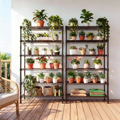 Snhomee 6 Tier Metal Wire Shelving, 1000 LBS Heavy Duty Storage Shelf, Adjustable Height Wire Rack, Multipurpose Organizer Shelves for Pantry, Closet, Garage, Outdoor Storage
