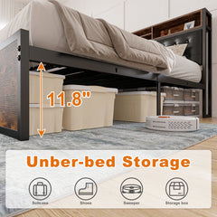 Snhomee 1100 LBS Luxury Upholstered Bed Frame with Headboard & 4 Storage Drawers and USB Charging ,Silent Design, No Box Spring Needed,Easy Assembly.