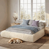 Snhomee Soft Bed Frames with Rounded Corners & Metal Slat Support, Easy Assembly Platform Bed Frame for Bedroom