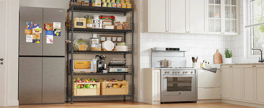 Durable Home Storage Upgrade: Versatile Metal Shelving Unit for Whole-House Organization