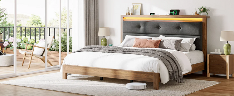 Bed with LED & Charging