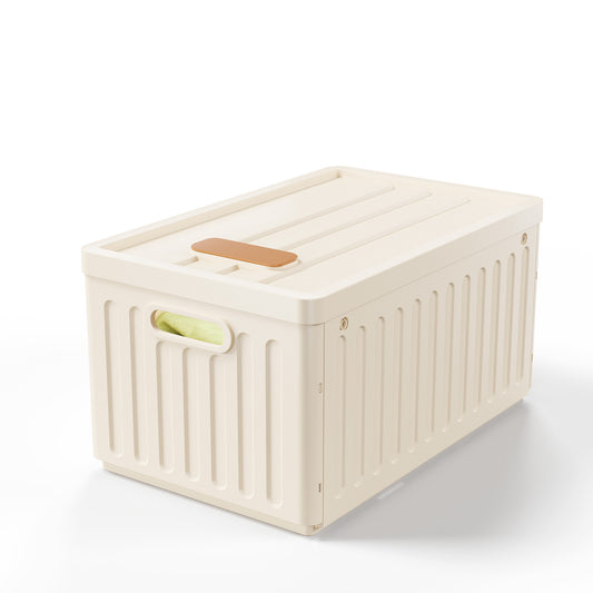 Snhomee Stackable Plastic Storage Bins with Lids – Opaque Design, Hidden Lid Compartment, Foldable & Space-Saving Closet Organizer 2000