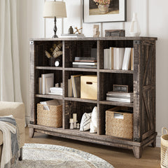 9 Cube Storage Organizer and Shelf, Bookshelf with Storage, Cube Shelf for Bedroom and Home Office-White-snhomee