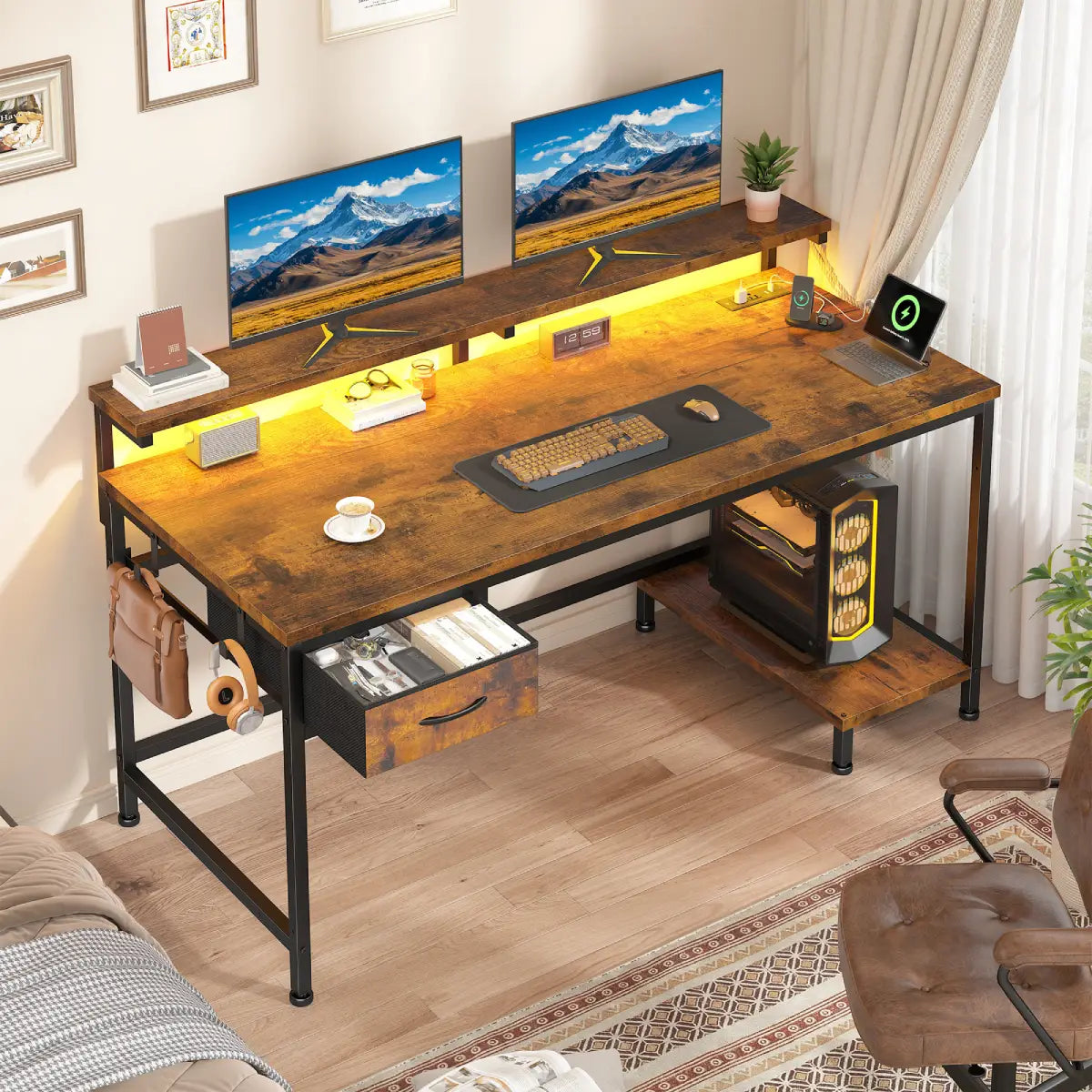 Snhomee All-in-One Gaming Desk-100-Black