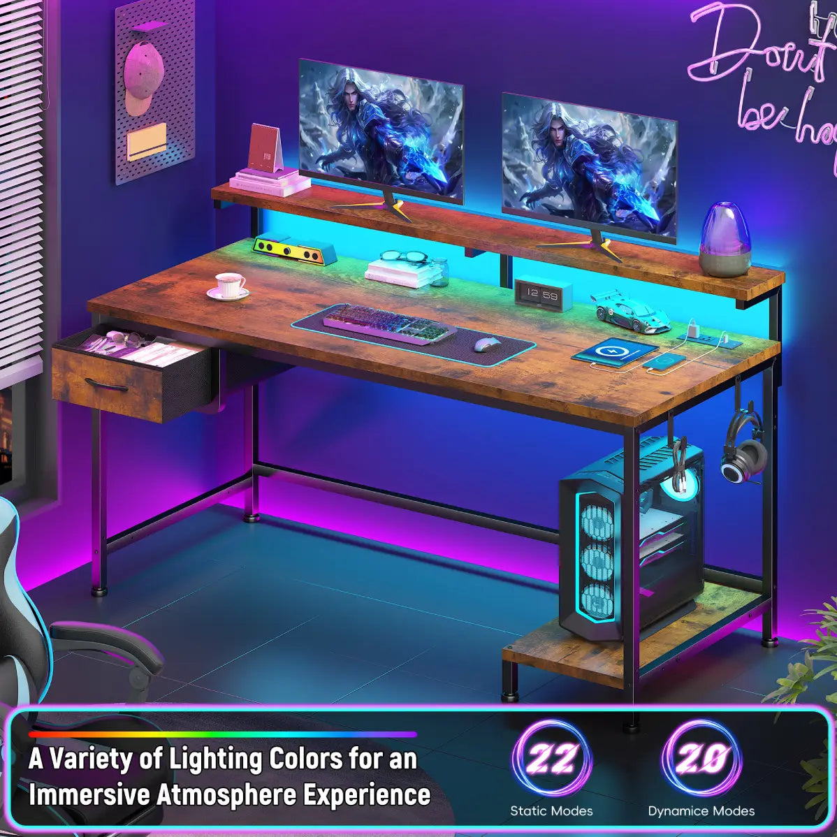 Snhomee All-in-One Gaming Desk-100-Black